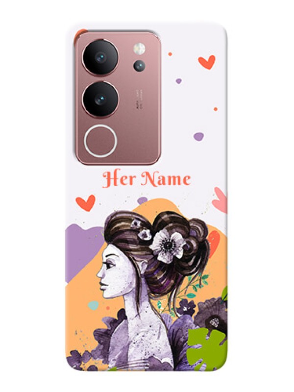 Custom Vivo V29 5G Personalized Phone Case with Woman And Nature Design