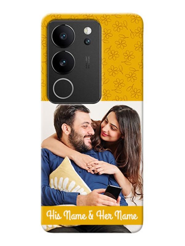 Custom Vivo V29 Pro 5G mobile phone covers: Yellow Floral Design