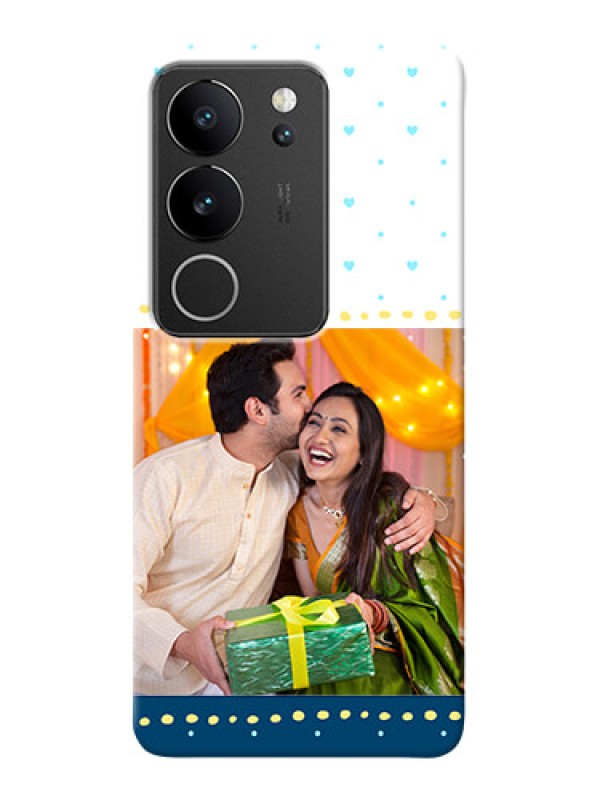 Custom Vivo V29 Pro 5G Phone Covers: White and Blue Abstract Design