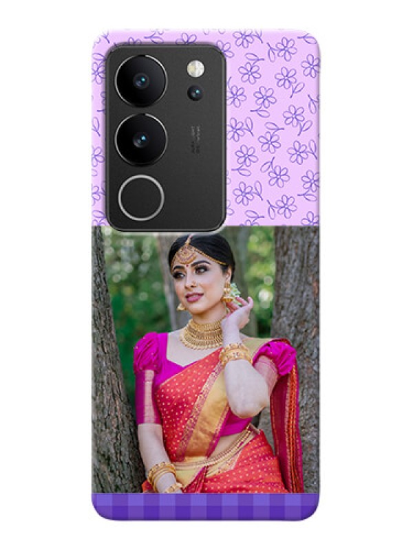 Custom Vivo V29 Pro 5G Mobile Cases: Purple Floral Design