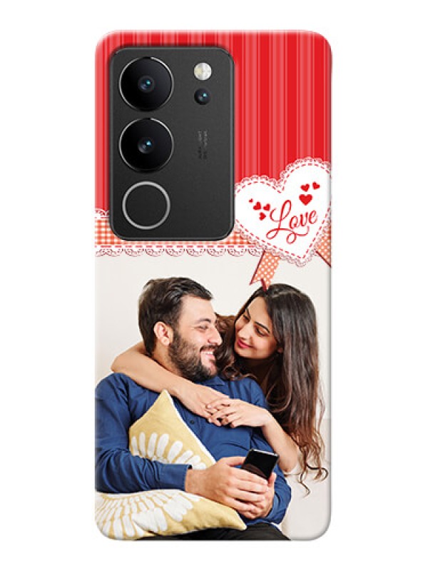 Custom Vivo V29 Pro 5G phone cases online: Red Love Pattern Design