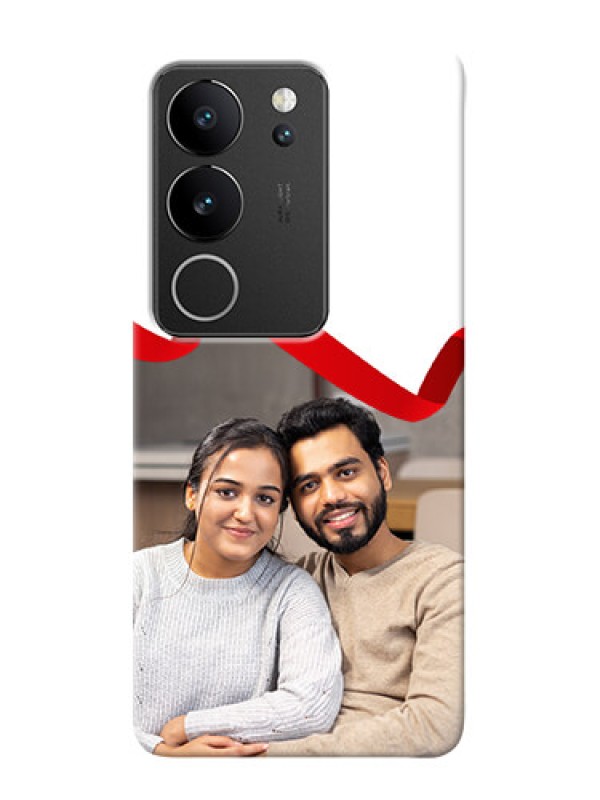 Custom Vivo V29 Pro 5G custom phone cases: Red Ribbon Frame Design