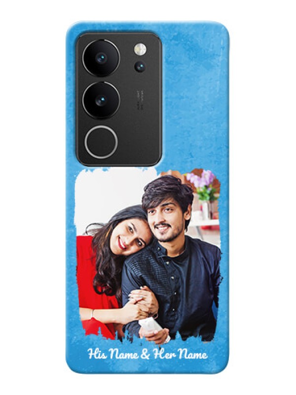 Custom Vivo V29 Pro 5G custom mobile cases: Blue Color Vintage Design