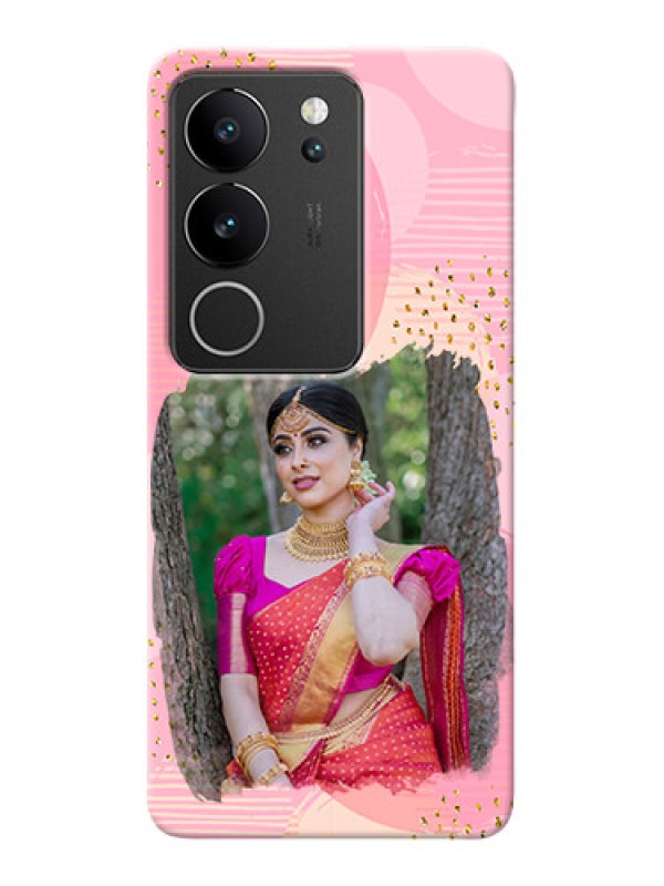 Custom Vivo V29 Pro 5G Phone Covers for Girls: Gold Glitter Splash Design