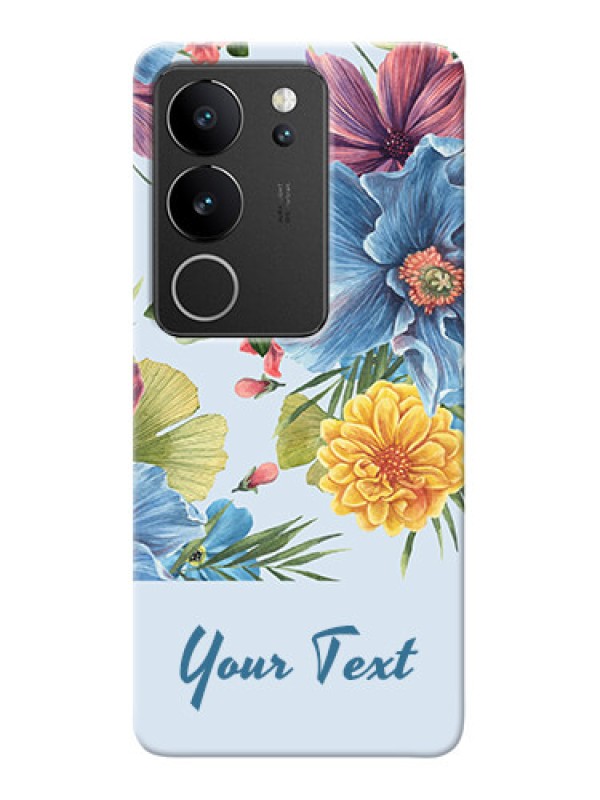 Custom Vivo V29 Pro 5G Custom Mobile Case with Stunning Watercolored Flowers Painting Design
