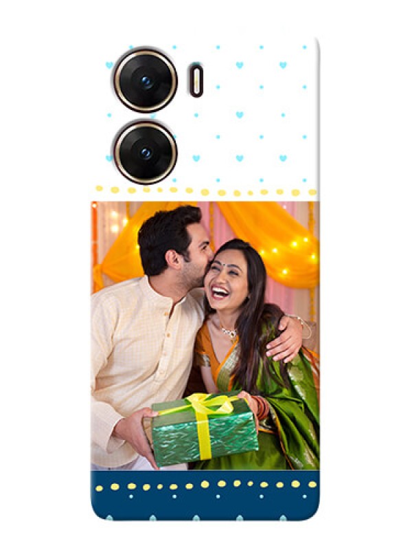 Custom Vivo V29e 5G Phone Covers: White and Blue Abstract Design