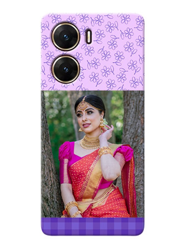 Custom Vivo V29e 5G Mobile Cases: Purple Floral Design