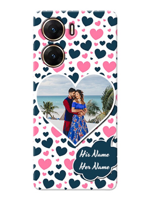 Custom Vivo V29e 5G Mobile Covers Online: Pink & Blue Heart Design