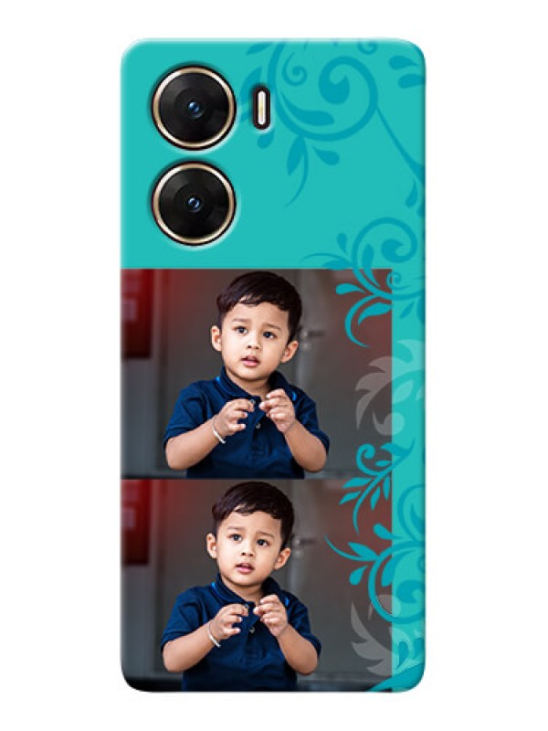 Custom Vivo V29e 5G Mobile Cases with Photo and Green Floral Design