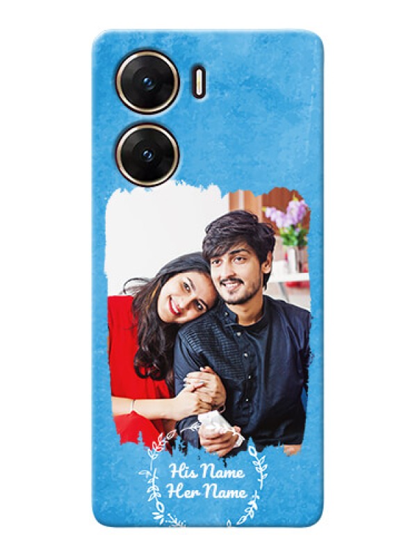 Custom Vivo V29e 5G custom mobile cases: Blue Color Vintage Design