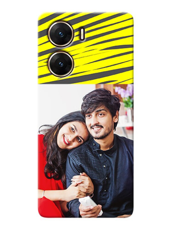 Custom Vivo V29e 5G Personalised mobile covers: Yellow Abstract Design