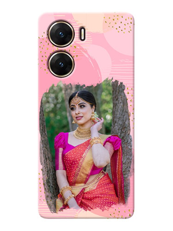 Custom Vivo V29e 5G Phone Covers for Girls: Gold Glitter Splash Design