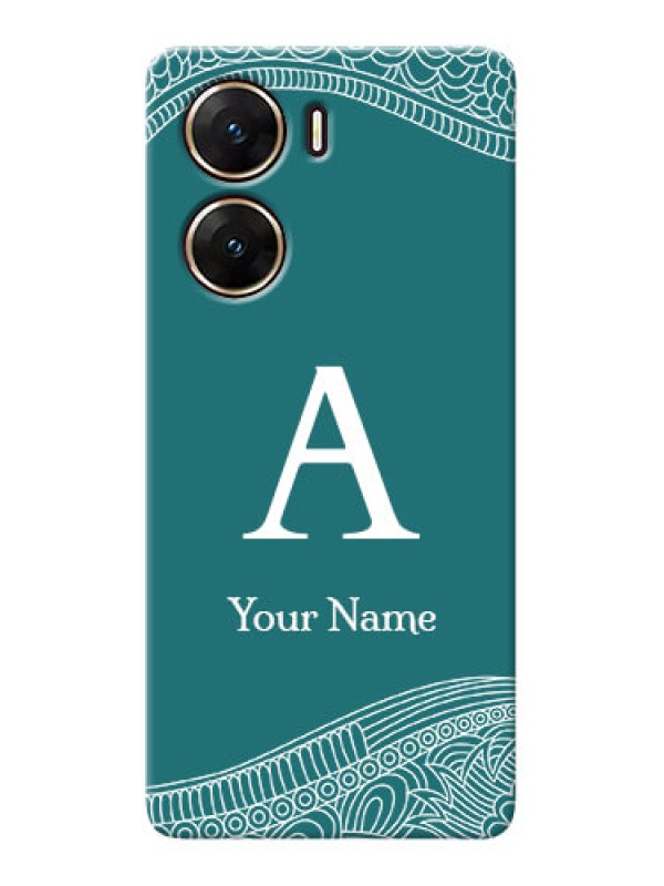 Custom Vivo V29e 5G Personalized Phone Case with line art pattern with custom name Design