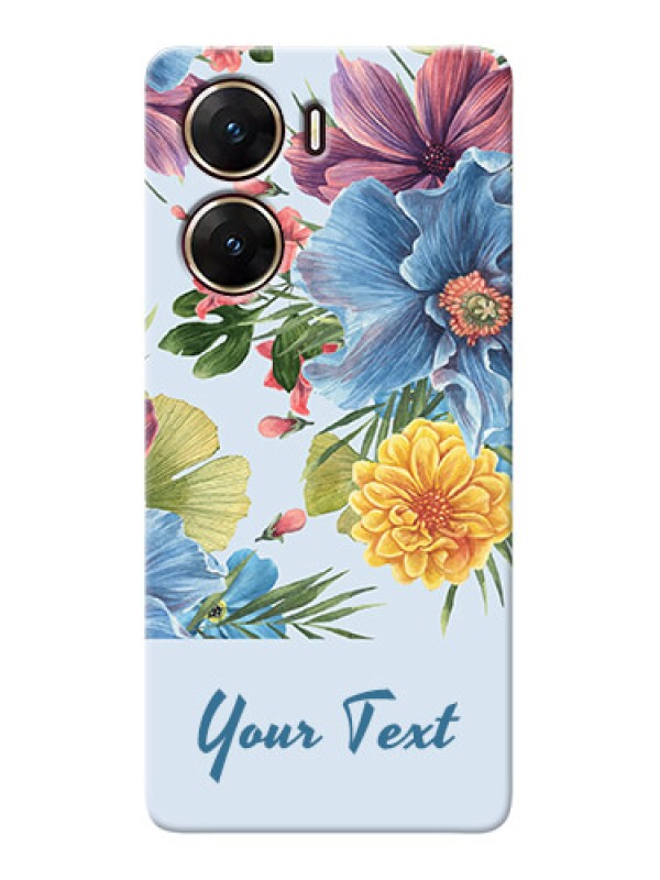 Custom Vivo V29e 5G Custom Mobile Case with Stunning Watercolored Flowers Painting Design
