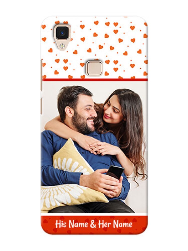 Custom Vivo V3 Orange Love Symbol Mobile Cover Design