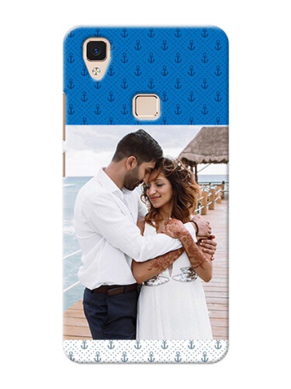 Custom Vivo V3 Blue Anchors Mobile Case Design
