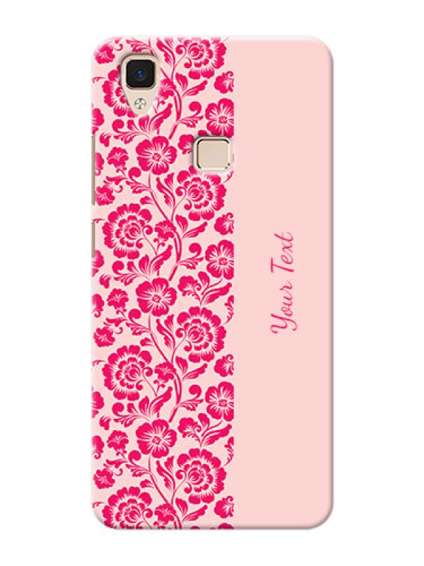 Custom Vivo V3 Phone Back Covers: Attractive Floral Pattern Design
