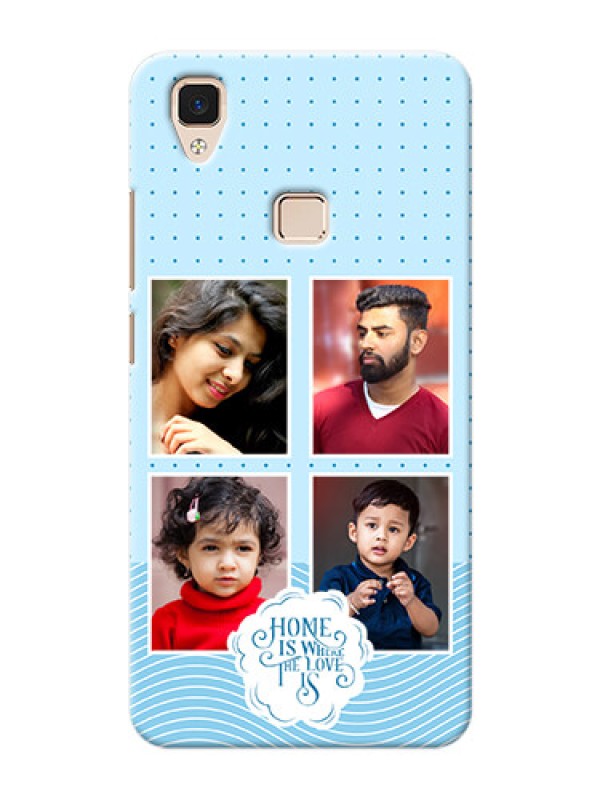 Custom Vivo V3 Custom Phone Covers: Cute love quote with 4 pic upload Design