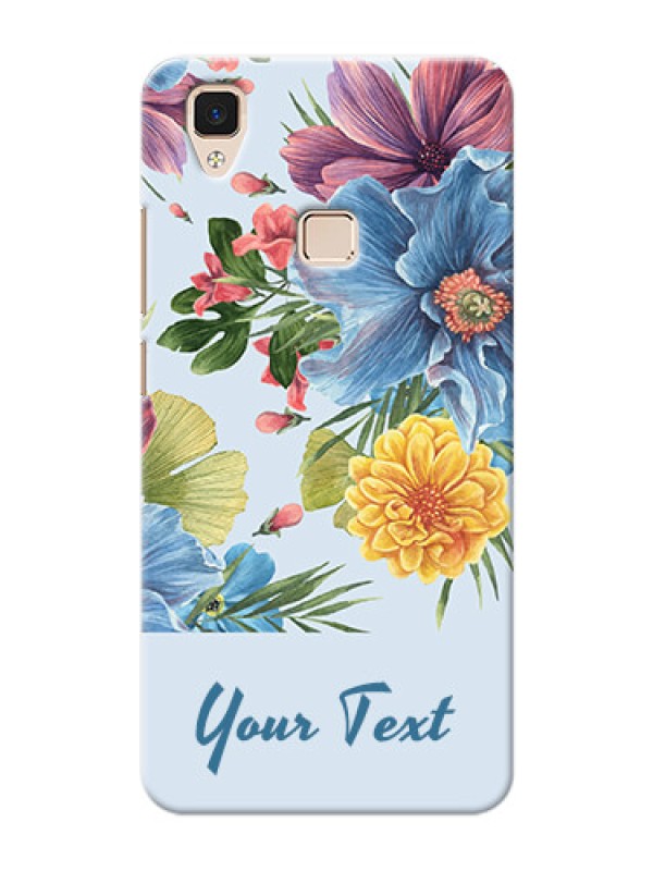 Custom Vivo V3 Custom Phone Cases: Stunning Watercolored Flowers Painting Design