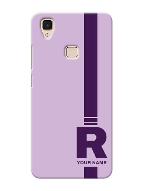 Custom Vivo V3 Custom Phone Covers: Simple dual tone stripe with name Design