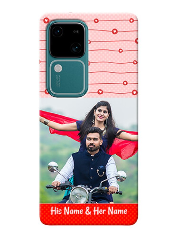 Custom Vivo V30 5G Custom Phone Cases: Red Pattern Case Design