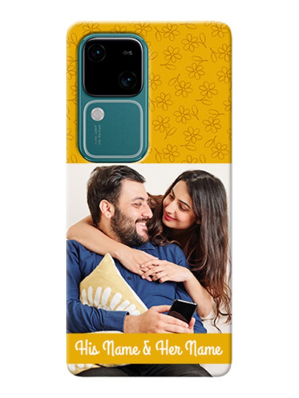 Custom Vivo V30 5G mobile phone covers: Yellow Floral Design