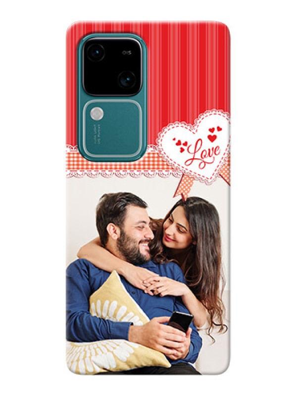 Custom Vivo V30 5G phone cases online: Red Love Pattern Design
