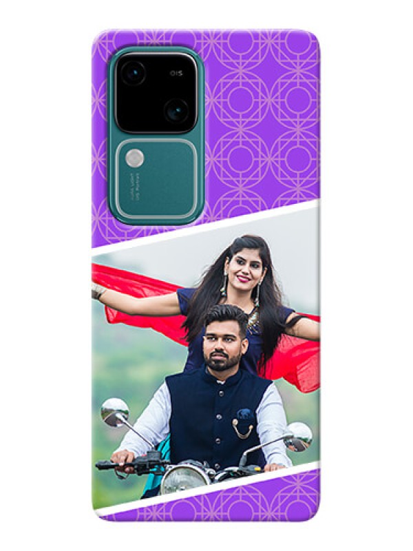 Custom Vivo V30 5G mobile back covers online: violet Pattern Design