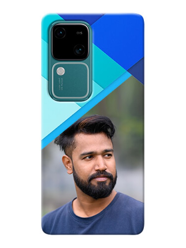 Custom Vivo V30 5G Phone Cases Online: Blue Abstract Cover Design