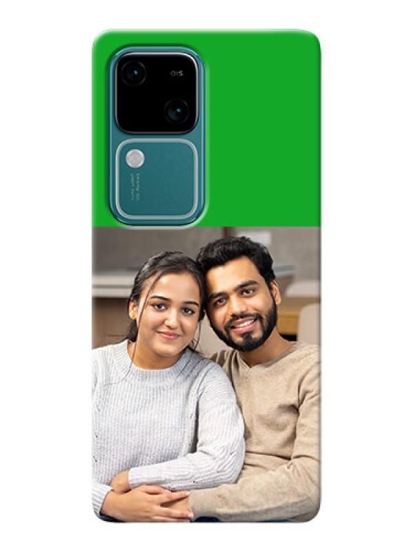 Custom Vivo V30 5G Personalised mobile covers: Green Pattern Design