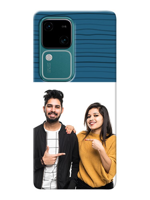 Custom Vivo V30 5G Custom Phone Cases: Blue Pattern Cover Design