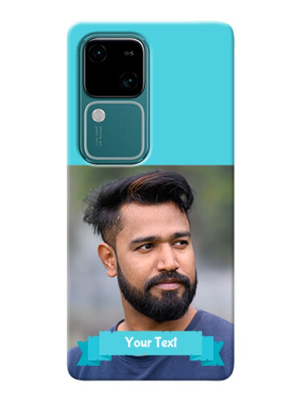 Custom Vivo V30 5G Personalized Mobile Covers: Simple Blue Color Design