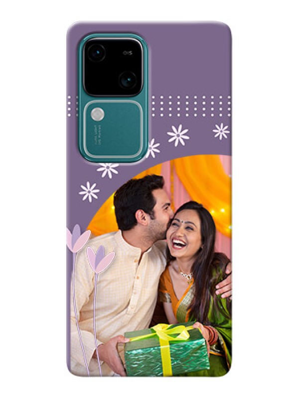 Custom Vivo V30 5G Phone covers for girls: lavender flowers design