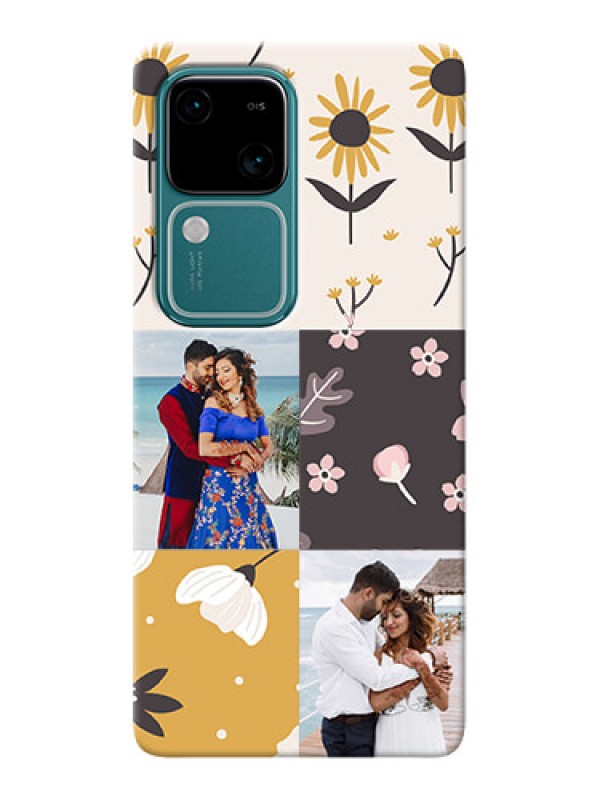 Custom Vivo V30 5G phone cases online: 3 Images with Floral Design
