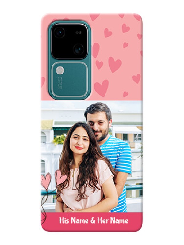 Custom Vivo V30 5G phone back covers: Love Design Peach Color