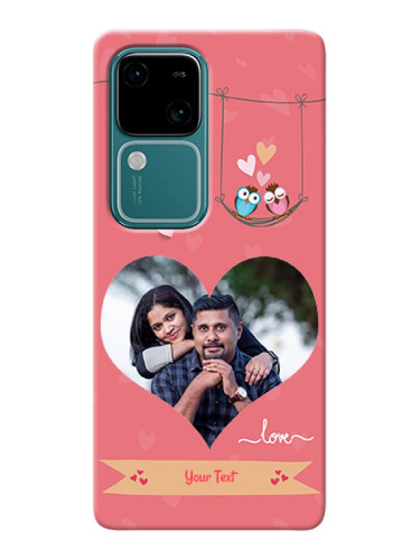 Custom Vivo V30 5G custom phone covers: Peach Color Love Design