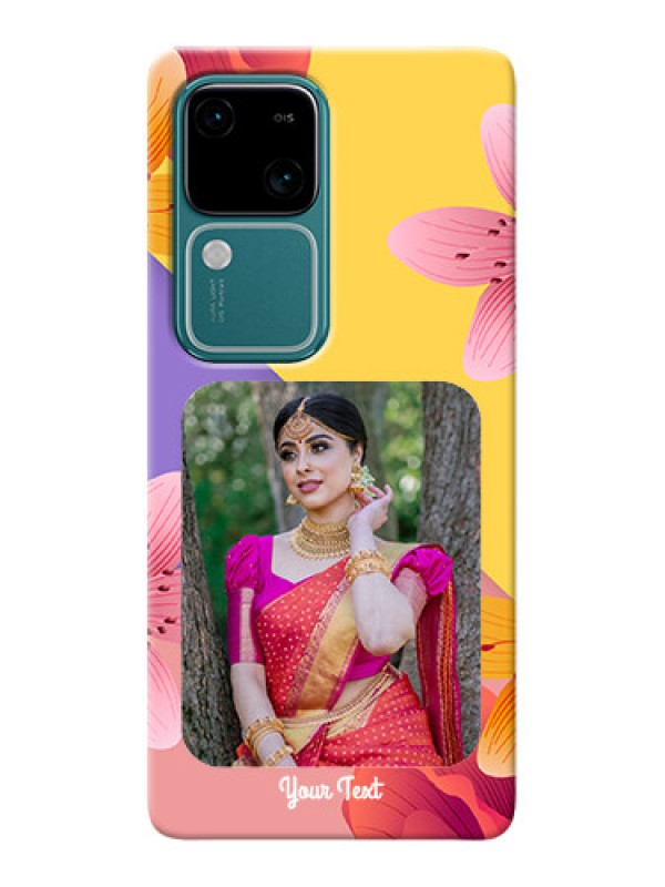 Custom Vivo V30 5G Mobile Covers: 3 Image With Vintage Floral Design