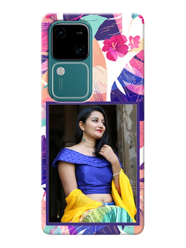 Custom Vivo V30 5G Personalised Phone Cases: Abstract Floral Design