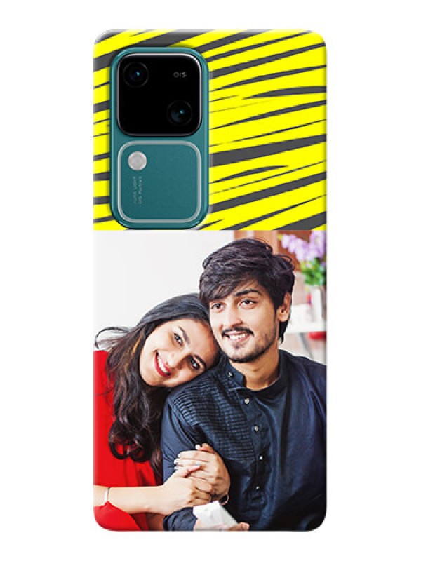 Custom Vivo V30 5G Personalised mobile covers: Yellow Abstract Design