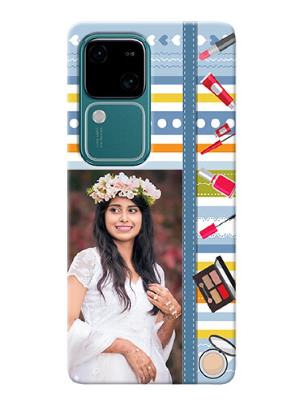 Custom Vivo V30 5G Personalized Mobile Cases: Makeup Icons Design