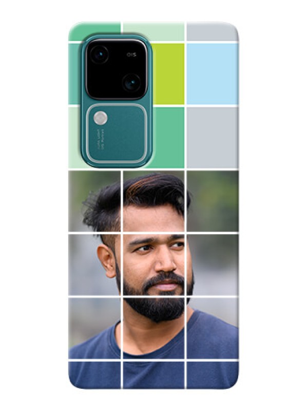 Custom Vivo V30 5G personalised phone covers with white box pattern