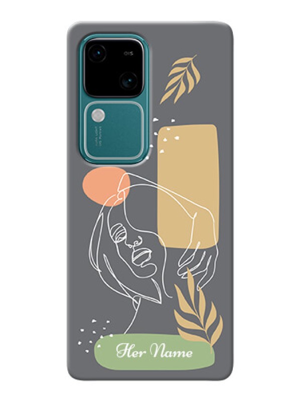 Custom Vivo V30 5G Custom Phone Case with Gazing Woman line art Design
