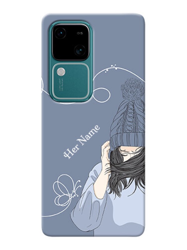Custom Vivo V30 5G Custom Mobile Case with Girl in winter outfit Design