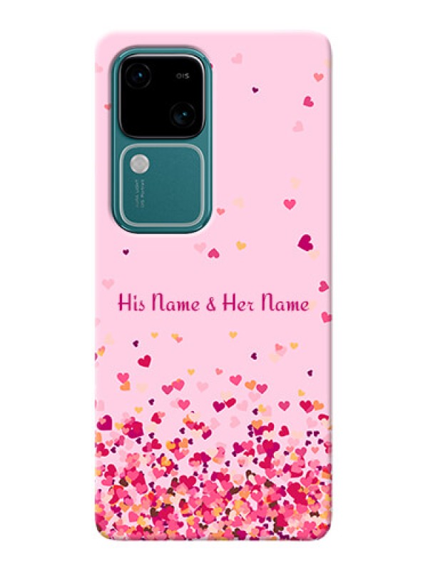 Custom Vivo V30 5G Photo Printing on Case with Floating Hearts Design