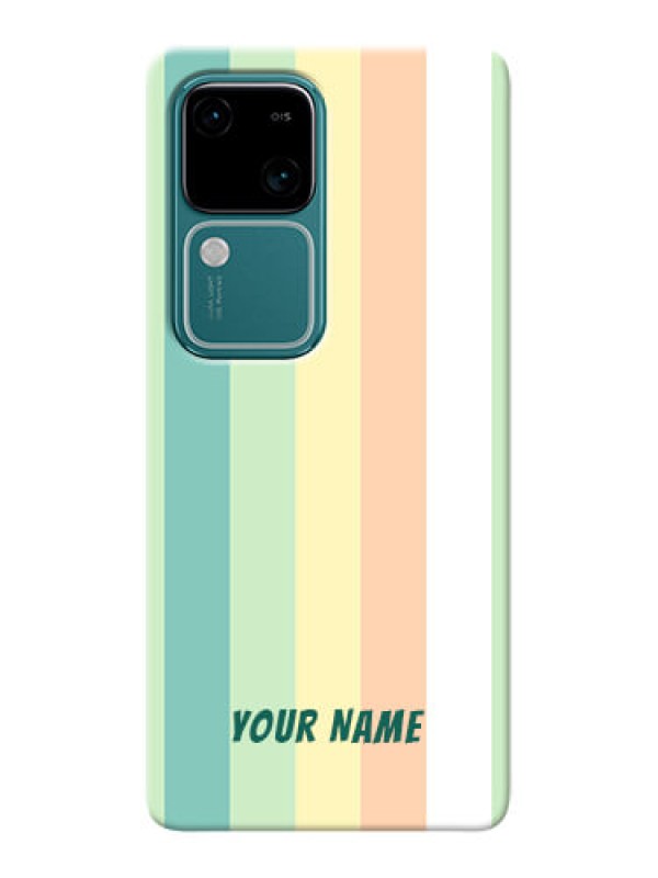 Custom Vivo V30 5G Photo Printing on Case with Multiwithcolour Stripes Design