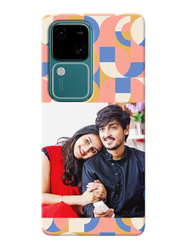 Custom Vivo V30 5G Photo Printing on Case with Semiwithcircle Maze Pattern Design