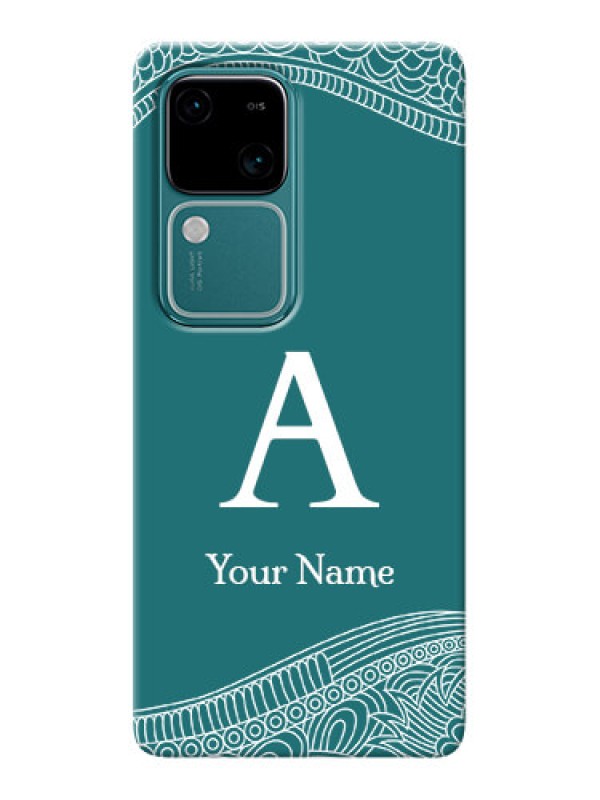 Custom Vivo V30 5G Personalized Phone Case with line art pattern with custom name Design