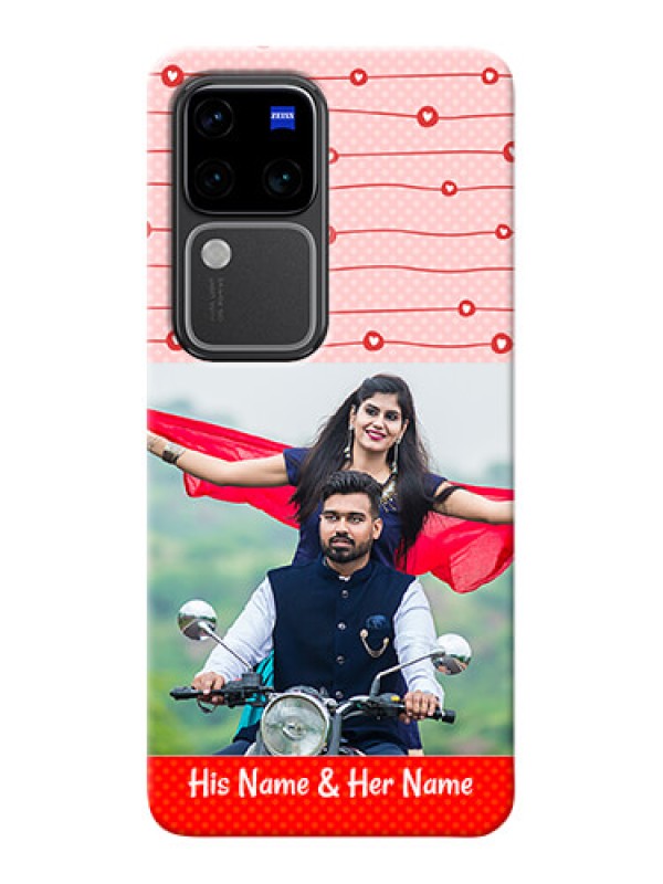 Custom Vivo V30 Pro 5G Custom Phone Cases: Red Pattern Case Design