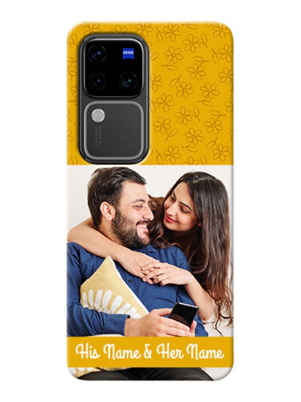 Custom Vivo V30 Pro 5G mobile phone covers: Yellow Floral Design