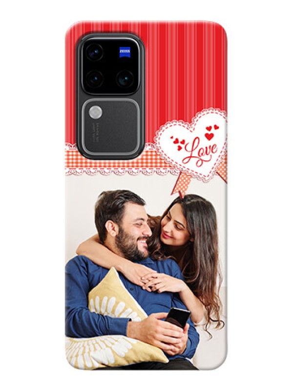 Custom Vivo V30 Pro 5G phone cases online: Red Love Pattern Design